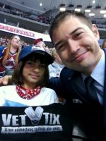 Daddy and T attended Colorado Avalanche vs Carolina Hurricanes - King Soopers HONORARY HERO OF THE GAME - NHL on Oct 25th 2013 via VetTix 