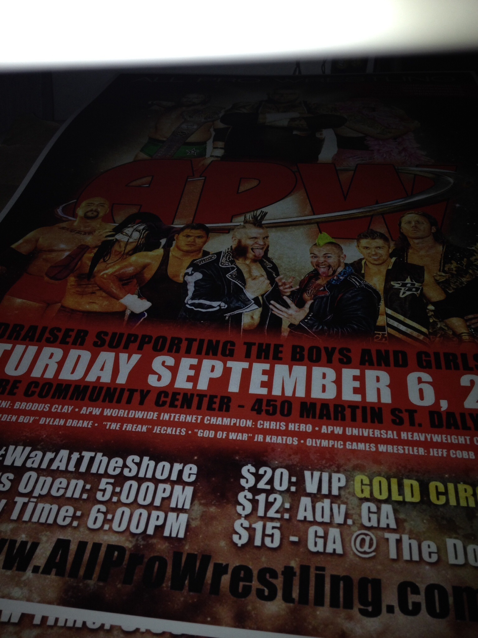 Event Feedback War at the Shore Presented by All Pro Wrestling