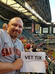 William attended Arizona Diamondbacks vs. San Francisco Giants on Apr 17th 2018 via VetTix 