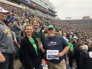 Jerry attended Notre Dame Fightin' Irish vs. Vs. Ball State Cardinals - NCAA Football on Sep 8th 2018 via VetTix 