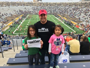 Michael attended Notre Dame Fighting Irish vs. University of Miami - NCAA Football on Oct 29th 2016 via VetTix 