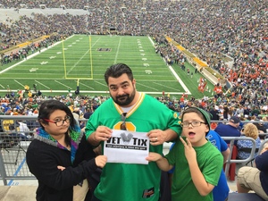 Nicholas attended Notre Dame Fighting Irish vs. University of Miami - NCAA Football on Oct 29th 2016 via VetTix 