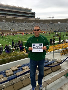 Michael attended Notre Dame Fighting Irish vs. University of Miami - NCAA Football on Oct 29th 2016 via VetTix 