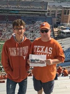 James attended University of Texas Longhorns vs. West Virginia - NCAA Football on Nov 12th 2016 via VetTix 