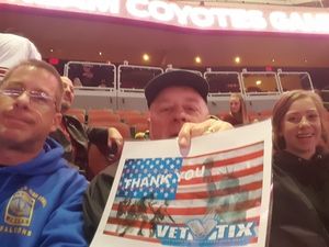 Mark attended Arizona Coyotes vs. New York Islanders - NHL - All Tickets in Lower Level on Jan 7th 2017 via VetTix 