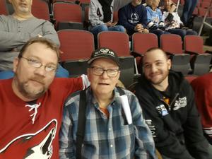 Ralph D. attended Arizona Coyotes vs. New York Islanders - NHL - All Tickets in Lower Level on Jan 7th 2017 via VetTix 