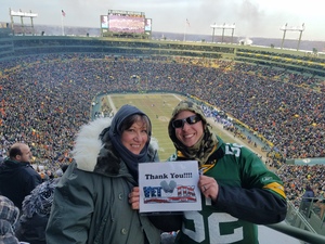 Tracy attended Green Bay Packers vs. New York Giants - NFL Playoffs Wild Card Game on Jan 8th 2017 via VetTix 