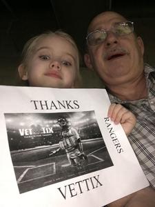 SSgt Merritt attended HEB Big League Weekend - American League West Division Champion Texas Rangers vs. American League Central Division Champion Cleveland Indians - MLB on Mar 17th 2017 via VetTix 