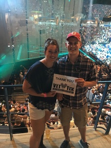 Kelby attended Tim McGraw and Faith Hill - Soul2Soul World Tour - North Charleston Coliseum on Apr 20th 2017 via VetTix 