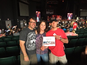 Jeremiah attended Brad Paisley With Special Guest Dustin Lynch, Chase Bryant, and Lindsay Ell on May 19th 2017 via VetTix 