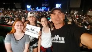 Lawrence attended Brad Paisley With Special Guest Dustin Lynch, Chase Bryant, and Lindsay Ell on May 19th 2017 via VetTix 