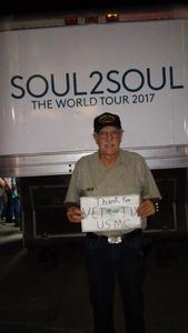 Harvey attended Soul2Soul With Tim McGraw and Faith Hill on Jul 31st 2017 via VetTix 