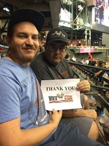Gilbert attended Arizona Diamondbacks vs. Houston Astros - MLB on Aug 14th 2017 via VetTix 