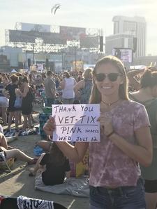 Sheldon attended P!nk - 2017 Atlantic City Beachfest Concert on Jul 12th 2017 via VetTix 