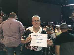 Gary Hall attended Soul2Soul Tour With Tim McGraw and Faith Hill on Aug 17th 2017 via VetTix 