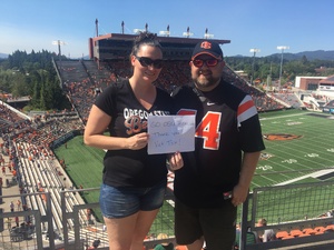 Natasha attended Oregon State Beavers vs. Portland State - NCAA Football on Sep 2nd 2017 via VetTix 