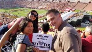 Bryan attended University of Southern California Trojans vs. Stanford - NCAA Football on Sep 9th 2017 via VetTix 