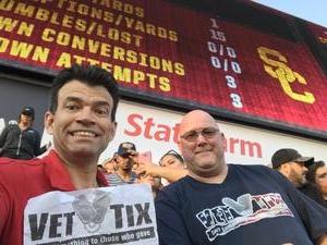 Todd attended University of Southern California Trojans vs. Stanford - NCAA Football on Sep 9th 2017 via VetTix 