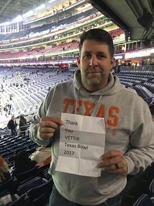 Michael attended 2017 Texas Bowl - Texas Longhorns vs. Missouri Tigers - NCAA Football on Dec 27th 2017 via VetTix 