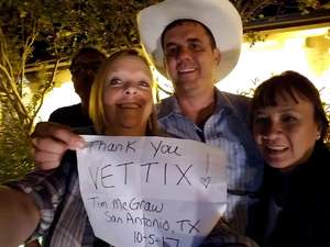 Anne attended Soul2Soul Tour With Tim McGraw and Faith Hill on Oct 5th 2017 via VetTix 