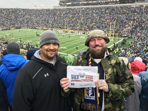 Kenneth attended Notre Dame Fighting Irish vs. Wake Forest - NCAA Football - Military Appreciation Game on Nov 4th 2017 via VetTix 