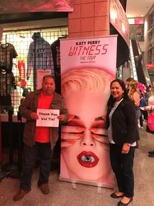 evan attended Katy Perry: Witness the Tour With Noah Cyrus on Oct 12th 2017 via VetTix 