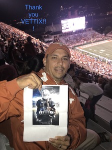 Pablo attended Texas Longhorns vs. Kansas - NCAA Football - Military Appreciation Night on Nov 11th 2017 via VetTix 