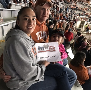 ADRIANA attended Texas Longhorns vs. Kansas - NCAA Football - Military Appreciation Night on Nov 11th 2017 via VetTix 