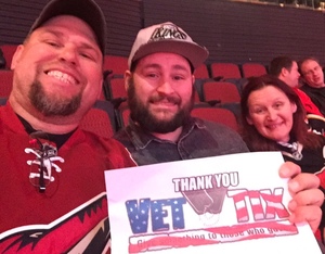 Edward attended Arizona Coyotes vs. Winnipeg Jets - NHL - Military Appreciation Game! on Nov 11th 2017 via VetTix 