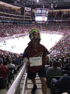 Coyote Joe attended Arizona Coyotes vs. Carolina Hurricanes - NHL - Military Appreciation Game! on Nov 4th 2017 via VetTix 