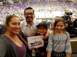 Eustacio attended Phoenix Suns vs. Los Angeles Lakers - NBA on Nov 13th 2017 via VetTix 