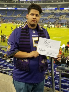 SAMUEL attended Baltimore Ravens vs. Houston Texans - NFL - Monday Night Football on Nov 27th 2017 via VetTix 