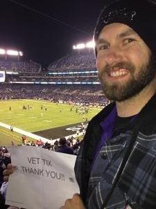 Cody attended Baltimore Ravens vs. Houston Texans - NFL - Monday Night Football on Nov 27th 2017 via VetTix 