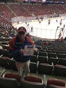 Larry attended Arizona Coyotes vs. Tampa Bay Lightning - NHL on Dec 14th 2017 via VetTix 