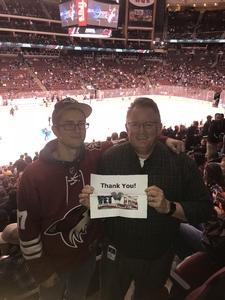 Jim attended Arizona Coyotes vs. Tampa Bay Lightning - NHL on Dec 14th 2017 via VetTix 