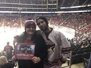 Brittany Addair attended Arizona Coyotes vs. Dallas Stars - NHL on Feb 1st 2018 via VetTix 