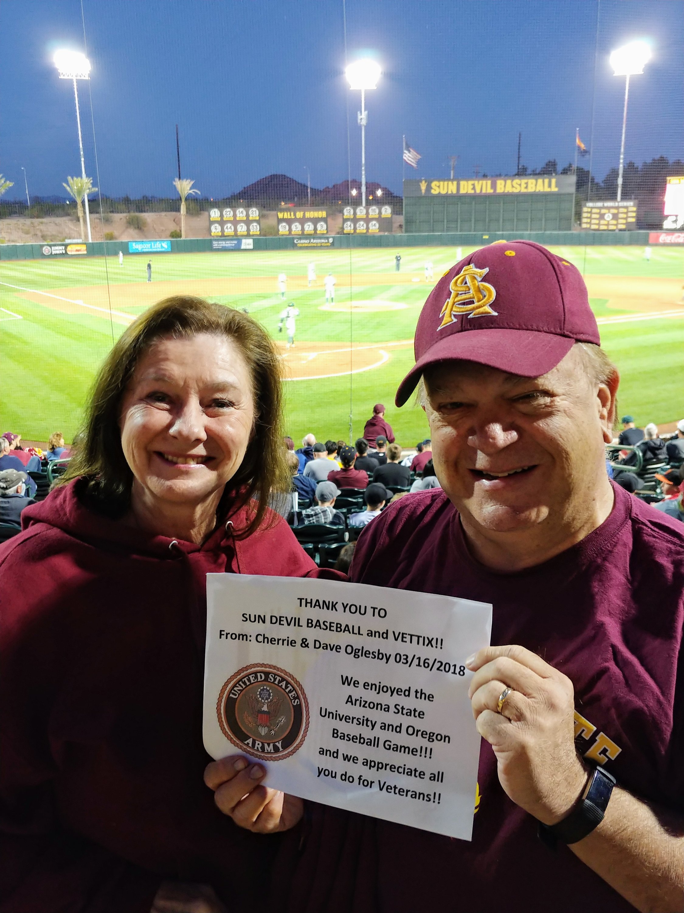Honor Row - Arizona State Sun Devils vs. Oregon - NCAA Men's Baseball