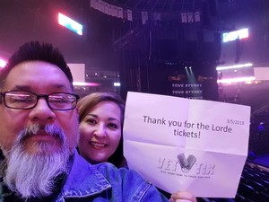 Raymond attended Lorde: Melodrama World Tour on Mar 5th 2018 via VetTix 
