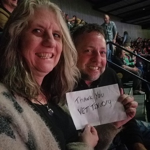 Randall Sharpe USA (R) attended Brad Paisley - Weekend Warrior World Tour With Dustin Lynch, Chase Bryant and Lindsay Ell on Apr 6th 2018 via VetTix 