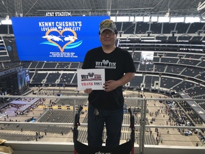 Seung attended Kenny Chesney: Trip Around the Sun Tour With Thomas Rhett and Old Dominion on May 19th 2018 via VetTix 