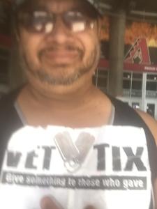 Anthony attended Arizona Diamondbacks vs. Pittsburgh Pirates on Jun 13th 2018 via VetTix 