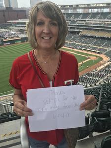 Connie attended Minnesota Twins vs. Texas Rangers - MLB on Jun 24th 2018 via VetTix 