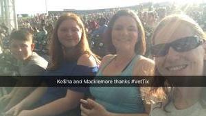 Amanda attended The Adventures of Kesha & Macklemore - Reserved Seating on Jun 23rd 2018 via VetTix 