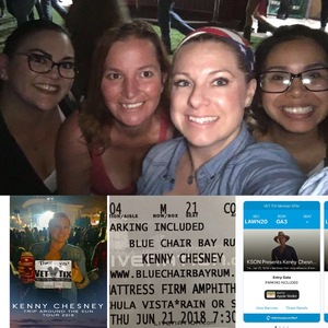 Kodie attended Kenny Chesney: Trip Around the Sun Tour With Old Dominion - Lawn Seats on Jun 21st 2018 via VetTix 