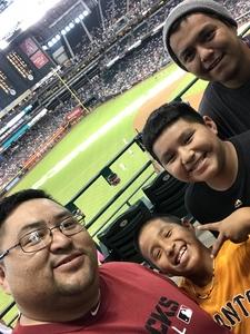 Rich Garcia and Sons attended Arizona Diamondbacks vs. San Francisco Giants - MLB on Aug 4th 2018 via VetTix 