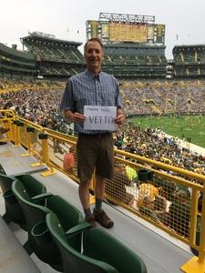 David attended Green Bay Packers vs. Pittsburgh Steelers - NFL Preseason on Aug 16th 2018 via VetTix 
