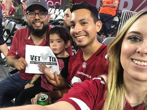 Alvaro attended Arizona Cardinals vs. Denver Broncos - NFL Preseason on Aug 30th 2018 via VetTix 
