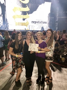 Trystyn attended Taylor Swift Reputation Stadium Tour - Pop on Aug 28th 2018 via VetTix 