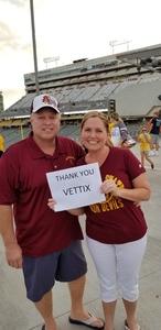 Jeffery attended Arizona State University Sun Devils vs. UTSA - NCAA Football on Sep 1st 2018 via VetTix 