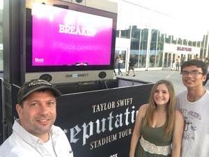 Philip attended Taylor Swift Reputation Tour on Sep 1st 2018 via VetTix 